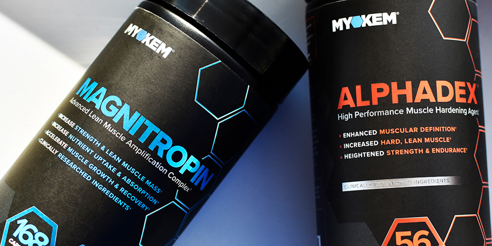 Magnitropin and alphadex bottles