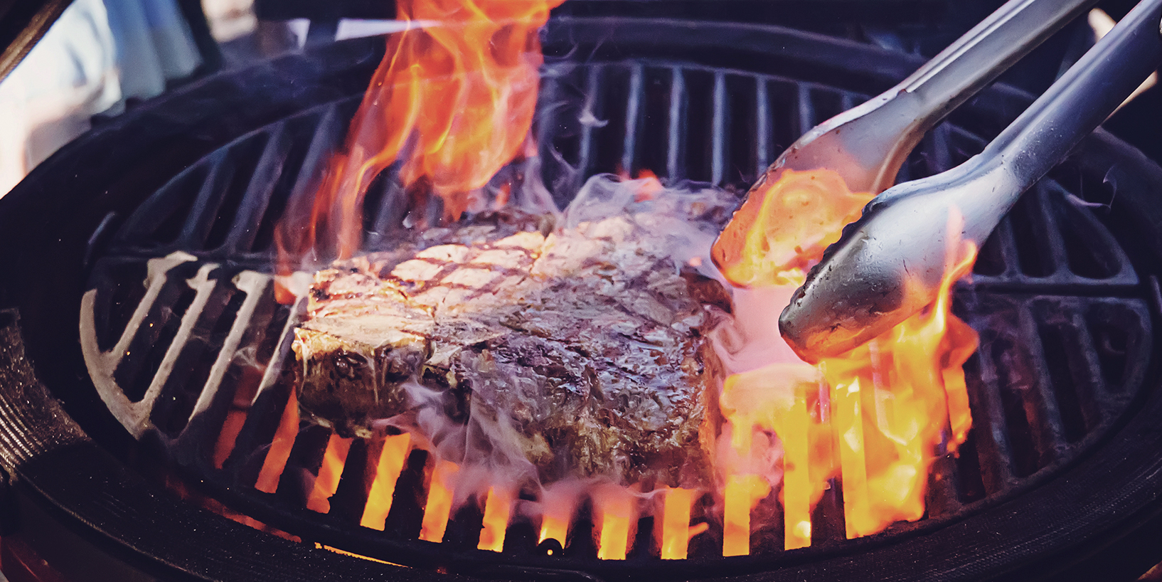 Photo of juicy steak being grilled, full of protein