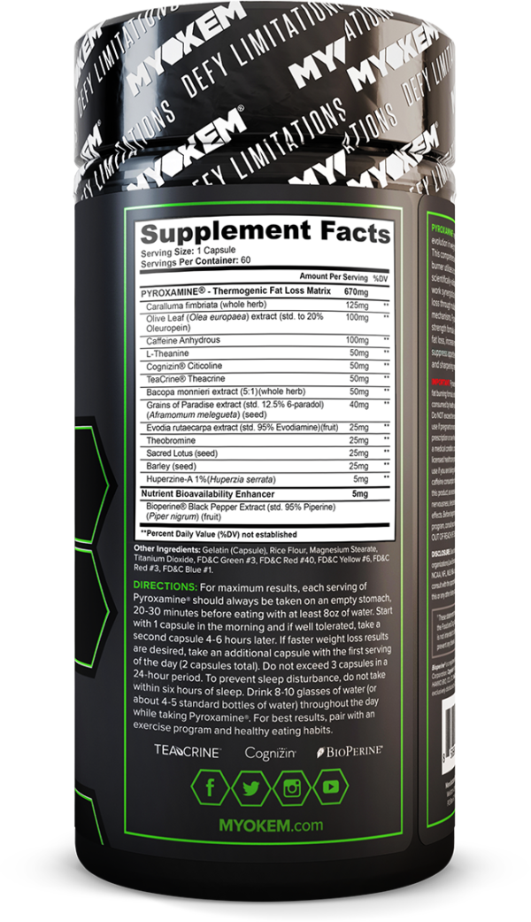 pyroxamine supplement facts on bottle