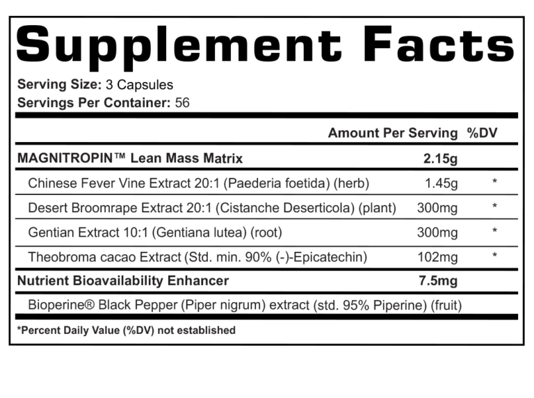 Magnitropin Supplement Facts