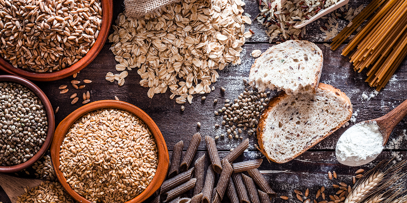Carbs, bread, pasta, oats, etc.